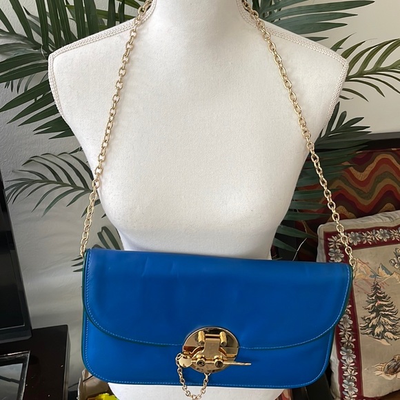 Women’s blue and gold clutch - Picture 8 of 10